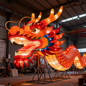 Hochwertige Seiden-Chinesische Drachenlaterne Energiesparende Beleuchtung für Chinesisches Neujahr Weihnachten Innen-/Außenbereich Bestseller Neu - Product Image 4