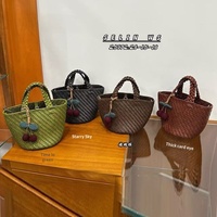 Sac fourre-tout vintage en cuir véritable tressé à la main de style coréen, grande capacité, sac à bandoulière décontracté avec fermeture éclair