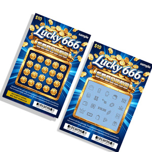 Carte à gratter d'impression offset de haute qualité pour billets de loterie Lucky 666 avec couleurs vives - Product Image 2