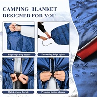 Couverture de camping ultralégère en duvet de canard, imperméable, en nylon 20D, portable, couette gonflable pour la randonnée en plein air