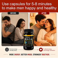 Complément alimentaire naturel à base de maca, pilules pour l'agrandissement du pénis, extrait 750 mg, 30 capsules, capsules de maca à base de plantes naturelles pour la vitalité masculine