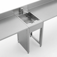 Op maat gemaakte professionele SS304 SS316 barunit met spoelbak, cocktailspoelbak en shaker voor commerciële barstations