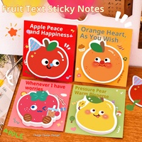 Blocs-notes adhésifs réutilisables à thème fruité inspirant, mémo esthétique, papeterie mignonne