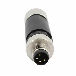 Auto Connection Sensor Connector 4 Pin Male 4AWG Silicone Wire M8 Plug