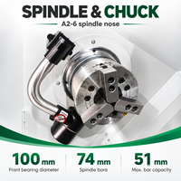Tour CNC à axe Y avec outils motorisés, centre de tournage-fraisage à axe C, diamètre de tournage de 298 mm, tourelle motorisée FANUC à 12 postes