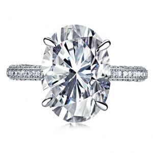 Bagues en argent Dylam pour hommes, modèles solitaires, idées pour fiançailles, grandes pierres précieuses ovales avec pavé de zircons, bagues de mariée en argent et zircon - Product Image 1