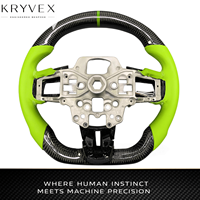 Volant chauffant personnalisé en fibre de carbone et cuir avec affichage LED Kryvex pour Mustang S550 Coupé 2015-2023 GT GT350 GT500