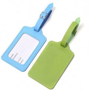 Étiquette de bagage en cuir PU coloré, pendentif pour sac à main, étiquette nominative pour bagages, fabriquée en usine BSCI - Product Image 4