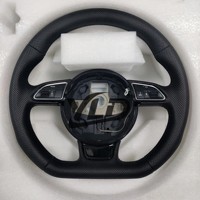 Volant de voiture personnalisé en fibre de carbone véritable avec LED intelligentes, compatible avec Audi A4 2021 2022 2023 2024, A5 19-25, A3