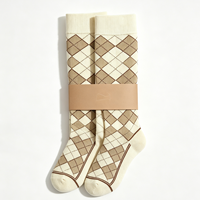 Chaussettes d'équitation professionnelles à motif Argyle, chaussettes de sport à compression haute jusqu'au genou, chaussettes d'équitation athlétiques, design personnalisé avec logo
