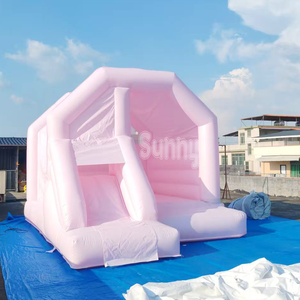 Château gonflable commercial blanc et <span class=keywords><strong>rose</strong></span> pour enfants, idéal pour les mariages - Product Image 3