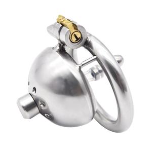 อุปกรณ์ใส่ท่อปัสสาวะขนาดเล็กสำหรับผู้ชายกรงอวัยวะเพศชายพร้อมท่อโลหะล็อคของเล่นทางเพศสำหรับผู้ชาย - Product Image 1