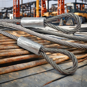 Harga pabrik tali perancah kawat baja tahan karat mengangkat kabel Slings standar ANSI kedua sisi Loop-Carabiner dilapisi pemotongan - Product Image 3