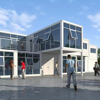 Magasin conteneur de design postmoderne avec grande vitrine pour appartement, écologique et étanche