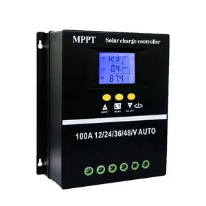 MPPT pengendali daya surya 60A 80A 100A, Regulator cerdas baterai Panel surya 12V 24V 36V 48V untuk asam timbal/Lithium