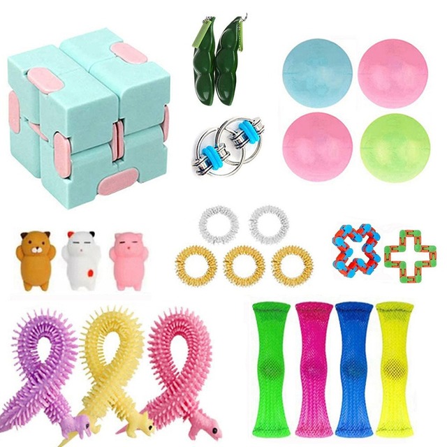 MG 2025 Unisex 30pcs Sensory Fidget Decompression Toy Set Blind Box DIY Stress-Relieving Toy Set in Stock