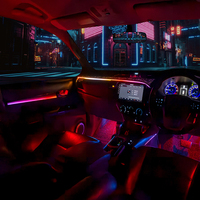 Kit d'éclairage ambiant LED RVB TMPRO pour véhicule à conduite à droite, compatible Toyota Hilux 2017-2024, contrôle par application, éclairage décoratif intérieur
