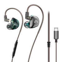 Écouteurs filaires Lafitear LE3 avec transducteur dynamique, son HiFi, casque intra-auriculaire pour monitoring en studio