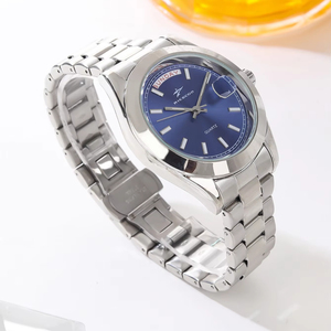 Reloj de Lujo de Aleación de 41 mm, Más Vendido, con Esfera de Cristal, Calendario, Movimiento de Cuarzo, Correa de Acero Inoxidable de 20 mm con Cierre de Mariposa - Product Image 4