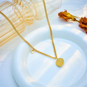 2024 New Simple Non Tarnish 316l Stainless Steel Gold Plated Oval <b>Turquoise</b> Pendant <b>Necklace</b> Jewlery Women - Product Image 4