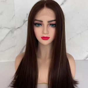 最佳质量直生人发假发高清蕾丝上衣棕色巴拉伊格突出犹太犹太无层隐形结 - Product Image 1