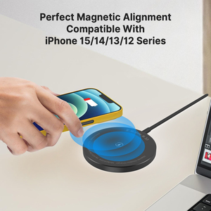 <span class=keywords><strong>Chargeur</strong></span> sans fil magnétique rapide 15W certifié Qi2, compatible <span class=keywords><strong>MagSafe</strong></span>, pour smartphone - Product Image 3