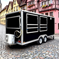 Camion de nourriture mobile de rue avec cuisine complète, gâteaux, saucisses, teppanyaki, sandwichs, bière, remorque alimentaire de 16 pieds à vendre