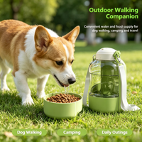 Bouteille d'eau et de nourriture 2 en 1 pour animaux de compagnie, distributeur d'eau portable pour chien, anti-fuite, gobelet pour boire et nourrir en extérieur, pour promenades et camping
