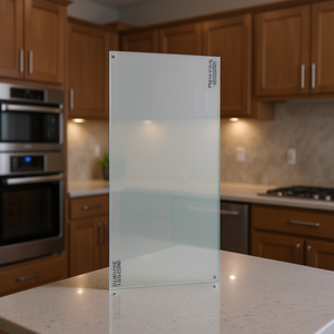 Protector de Pared de Cocina de Vidrio Templado, 35.43 x 19.69 Pulgadas, Rectangular Blanco, Diseño Minimalista Pulido, Decorativo - Product Image 2