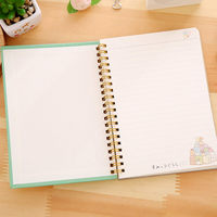 Cuaderno de espiral con cubierta dura, planificador de bobina japonesa con forro de dibujos animados kawaii, gran oferta