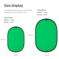 AMBITFUL Réflecteur de studio pliable portable ovale multi-disques bleu-vert 100x150cm 150x200cm pour la photographie