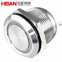 Micro-interrupteur HBAN IP67 en acier inoxydable 22/25/30 mm, micro-interrupteur éclairé 1NO1NC avec anneau LED pour le contrôle industriel et l'automatisation