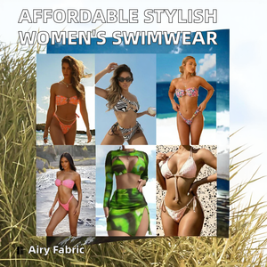 Traje de Baño de Dos Piezas para Mujer, Estilo Modesto y Sexy, para Playa, Talla Grande, con Logotipo Frontal, Relleno Extraíble, Protección UV, 100% Poliéster - Product Image 2