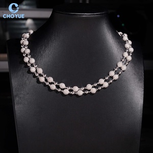 Cadena de Eslabones Cubanos de Plata 925 Sólida con Cuentas de 8mm y Moissanita, Chapada en Rodio, Joyería Hip Hop Iced Out - Product Image 2