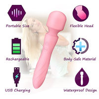 10-Frequenz Dual-Kopf Tragbarer G-Punkt Klitoris-Vibrator Dildo für Frauen USB-Aufladbar IPX5 Wasserdicht Masturbations-AV-Massagegerät