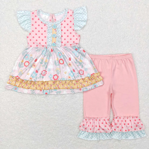 wholesale children clothing set <strong>Girls</strong> western <strong>cow</strong> short sleeve <strong>outfit</strong> - Product Image 5