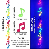 Guirlande suspendue en forme d'étoile fluorescente, guirlande en feutre arc-en-ciel qui brille sous la lumière noire UV pour la décoration de fête d'anniversaire néon