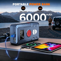 Sharmeal OEM&ODM Démarreur de Batterie de Voiture Portable 12V 2000A 6000mAh avec Pompe à Air et Power Bank