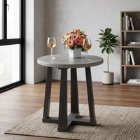 Table de comptoir élégante en béton blanc, design moderne, durable, imperméable, extensible, mobilier d'extérieur pour repas en intérieur/extérieur