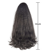 Extensions de queue de cheval en fibres synthétiques haute température pour femmes, style volumineux, longues et bouclées avec cordon de serrage