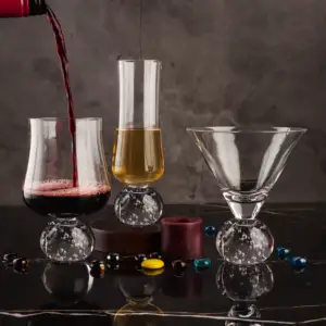 Verre en cristal Offres Spéciales transparent fait à la main boule à bulles lourde tige flûte à champagne verre à vin rouge lave-vaisselle verrerie à cocktail