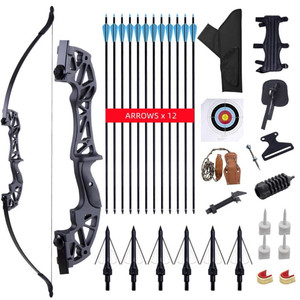 Nhà Máy Dành Cho Người Lớn Takedown Recurve Bow Set Kim Loại Riser Bắn Cung Đào Tạo Kit Với Sợi Thủy Tinh Mũi Tên Mục Tiêu Cho Ngoài Trời Chụp - Product Image 4