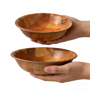 Cuencos Decorativos de Madera Modernos Hechos a Mano de Alta Calidad, Ecológicos, con Logotipo Personalizado, para Servir, Exhibir Velas, Mezclar Ensaladas y Frutas - Product Image 1