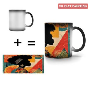 Custom Heat Activated Blank Mug Frosted Black 11oz <b>Ceramic</b> Color Changing Sublimation <b>Cup</b> - Product Image 4