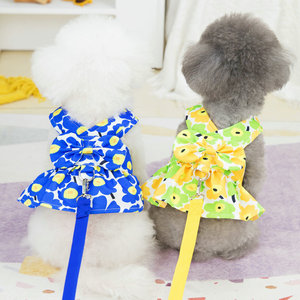 Leash <strong>Harness</strong> <strong>Dress</strong> for Dogs, Suitable for Teddy and Pomeranian Pets, Cute and Fashionable Pet Dog Clothes for Spring/Summer - Product Image 6