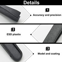 Juego de pinzas de plástico ESD antiestáticas negras, pinzas de puntas curvas planas puntiagudas para electrónica, Kit de herramientas de reparación de PCB de teléfono