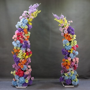 Elegant Curved Corner Floral Arch Premium <b>Artificial</b> <b>Flower</b> For Wedding Reception Decor - Product Image 1