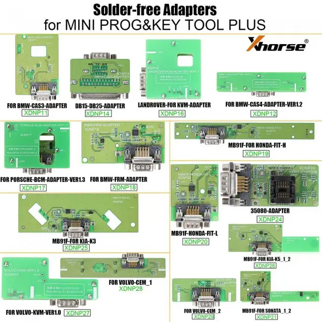 Xhorse Adaptor dan Kabel Solder, Set Lengkap untuk VVDI MINI PROG dan Alat Kunci PLUS FRM DB15-DB25 D80/35080 CAS3 CAS4 KVM MB91F