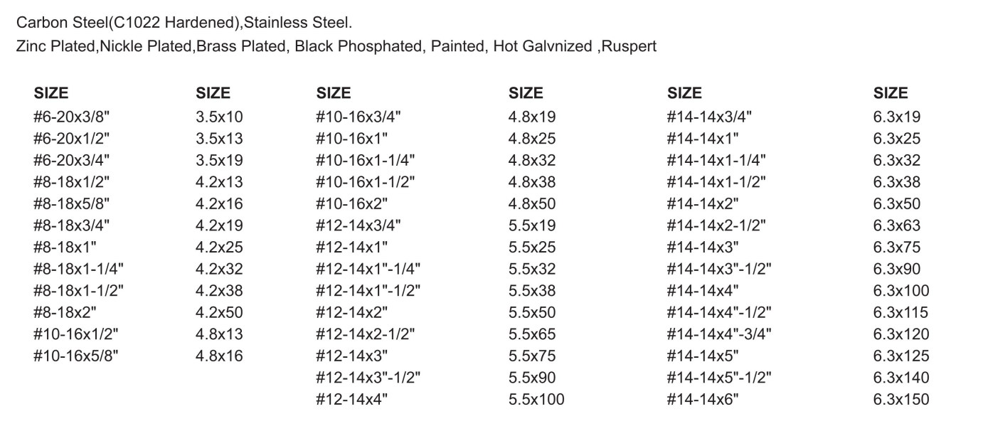 TRUMY DIN7504K Drilling Hex Washier Head Screw