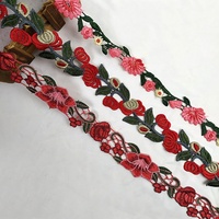 Encajes Y Cintas Vente en gros de bordure en dentelle brodée en polyester brillant personnalisé pour rideau